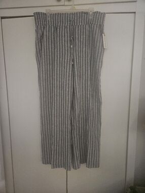NWT Nautical Stripe Linen Blend Pants Sz L